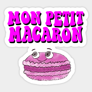 Cute Macaron Drawing With Groovy Text Sticker